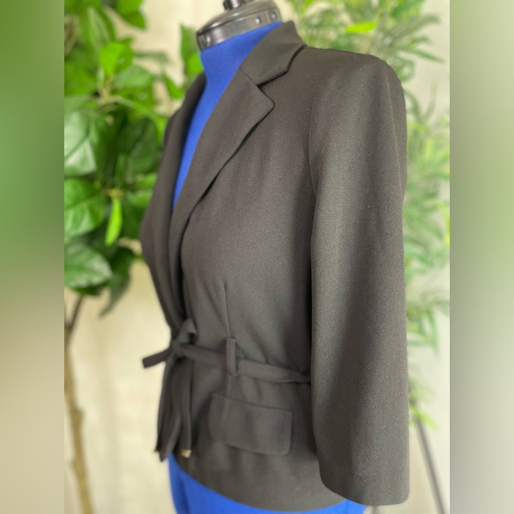 Black Blazer W/ Attached Tie Belt/ Branded By NYCC/ Size M